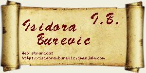Isidora Burević vizit kartica
